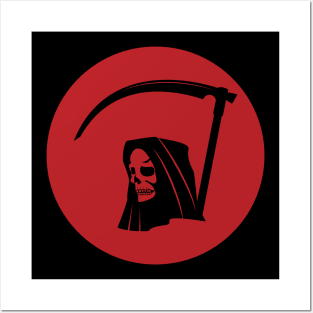 Death Skull With Scythe Posters and Art